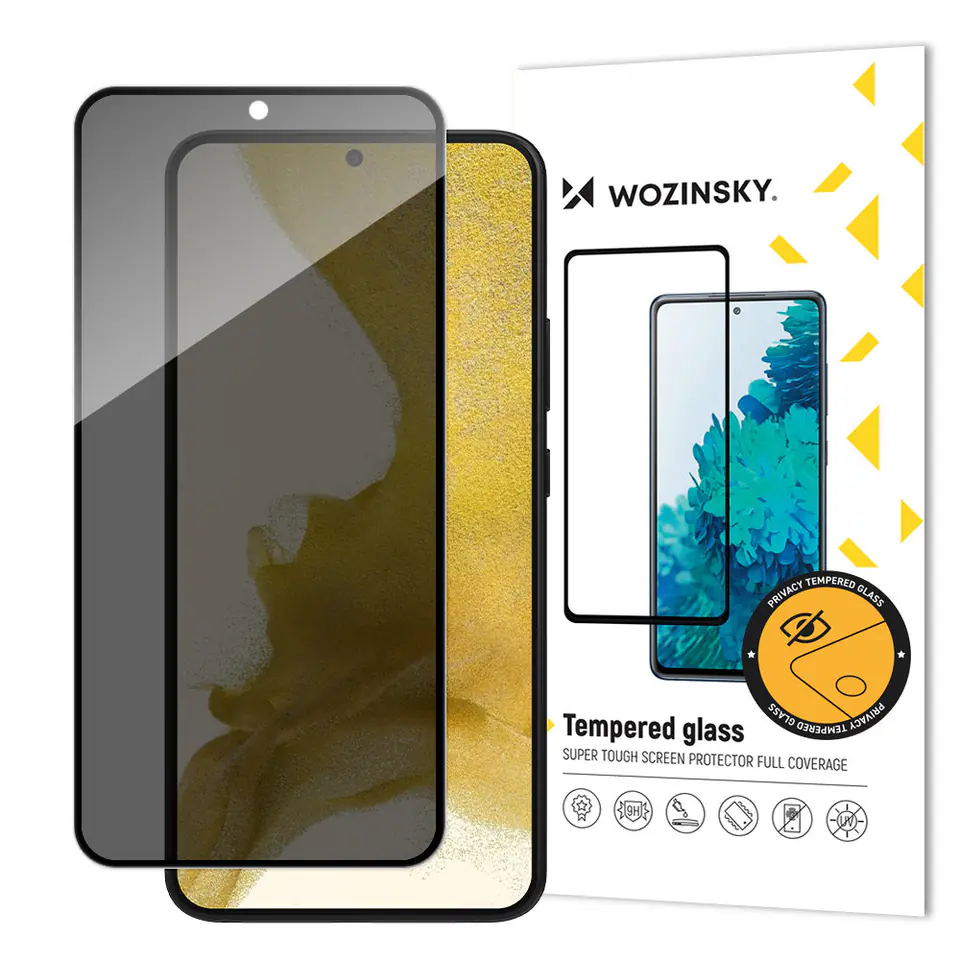 ⁨Wozinsky Privacy Glass szkło hartowane Samsung Galaxy S23 z filtrem Anti Spy prywatyzujące⁩ w sklepie Wasserman.eu