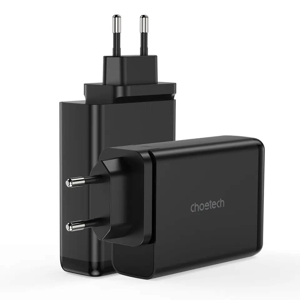 ⁨Ładowarka zasilacz GaN 140W 4 porty 2x USB-C + 2x USB - czarna⁩ w sklepie Wasserman.eu