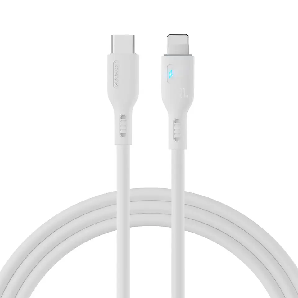 ⁨Kabel do iPhone ze wskaźnikiem LED USB-C - Lightning 20W 2m biały⁩ w sklepie Wasserman.eu