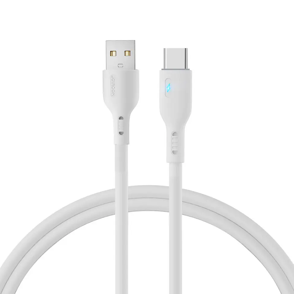 ⁨Kabel przewód ze wskaźnikiem LED USB - USB-C 3A 1.2m biały⁩ w sklepie Wasserman.eu