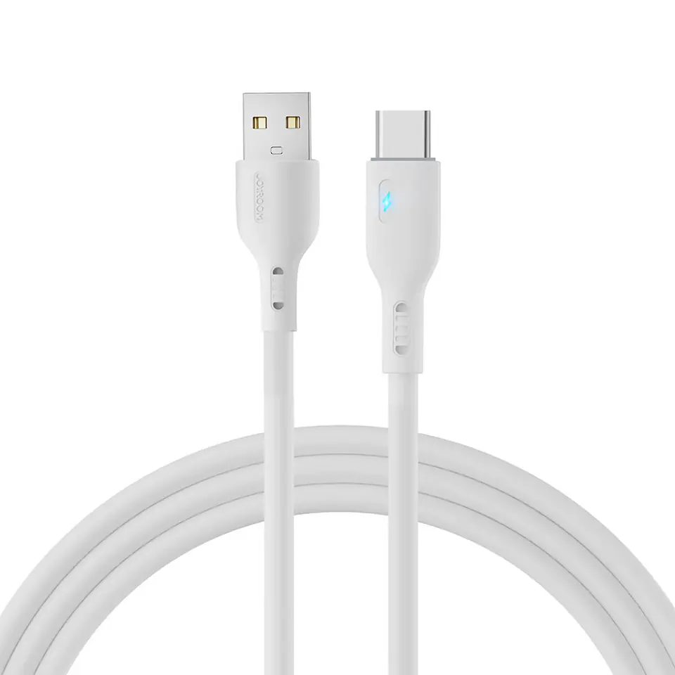 ⁨Kabel przewód ze wskaźnikiem LED USB - USB-C 3A 2m biały⁩ w sklepie Wasserman.eu