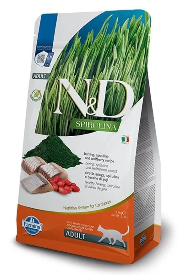 ⁨FARMINA N&D Spirulina Herring - dry cat food - 1.5 kg⁩ at Wasserman.eu