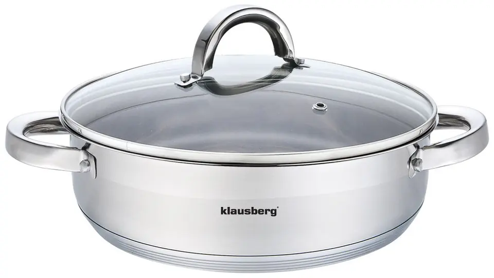 ⁨FLAT POT WITH LID 26cm KLAUSBERG KB-7173⁩ at Wasserman.eu