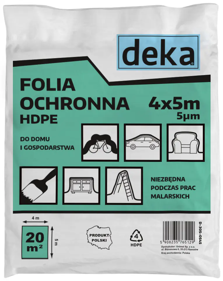 ⁨FOLIA OCHRONNA HDPE 4X5 MG 0,005⁩ w sklepie Wasserman.eu