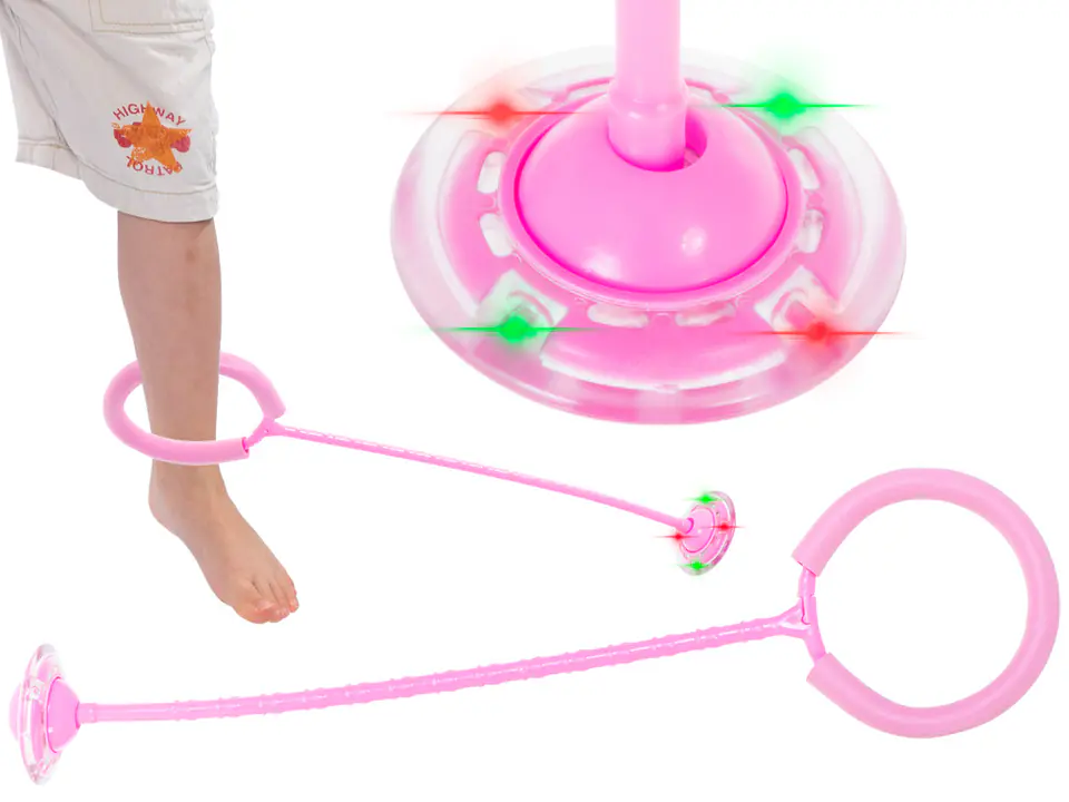 Hula hop na nogę skakanka skipper piłka świecąca migająca LED różowa w sklepie Wasserman.eu