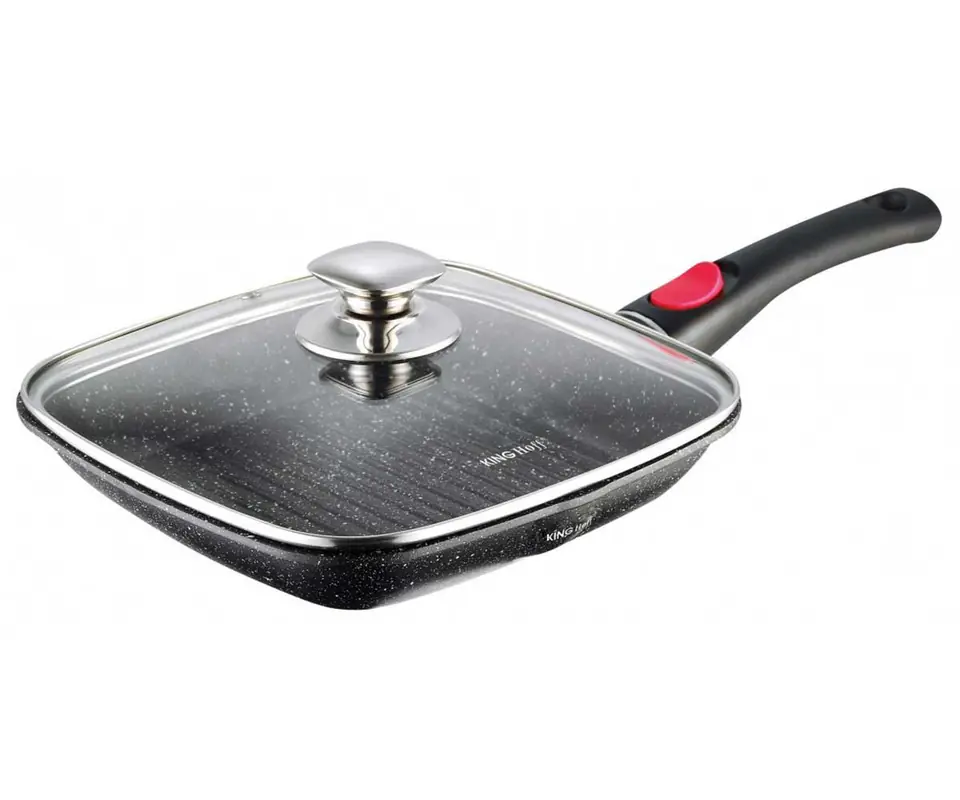 GRILL GRANITE PAN 24cm KINGHOFF KH-1510 DETACHABLE HANDLE at Wasserman.eu