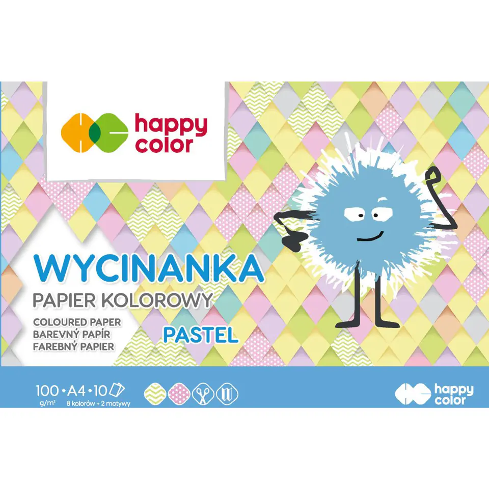 ⁨Blok wycinanka A4 10k 100g PASTEL HA 3710 2030-PA10 HAPPY COLOR⁩ w sklepie Wasserman.eu