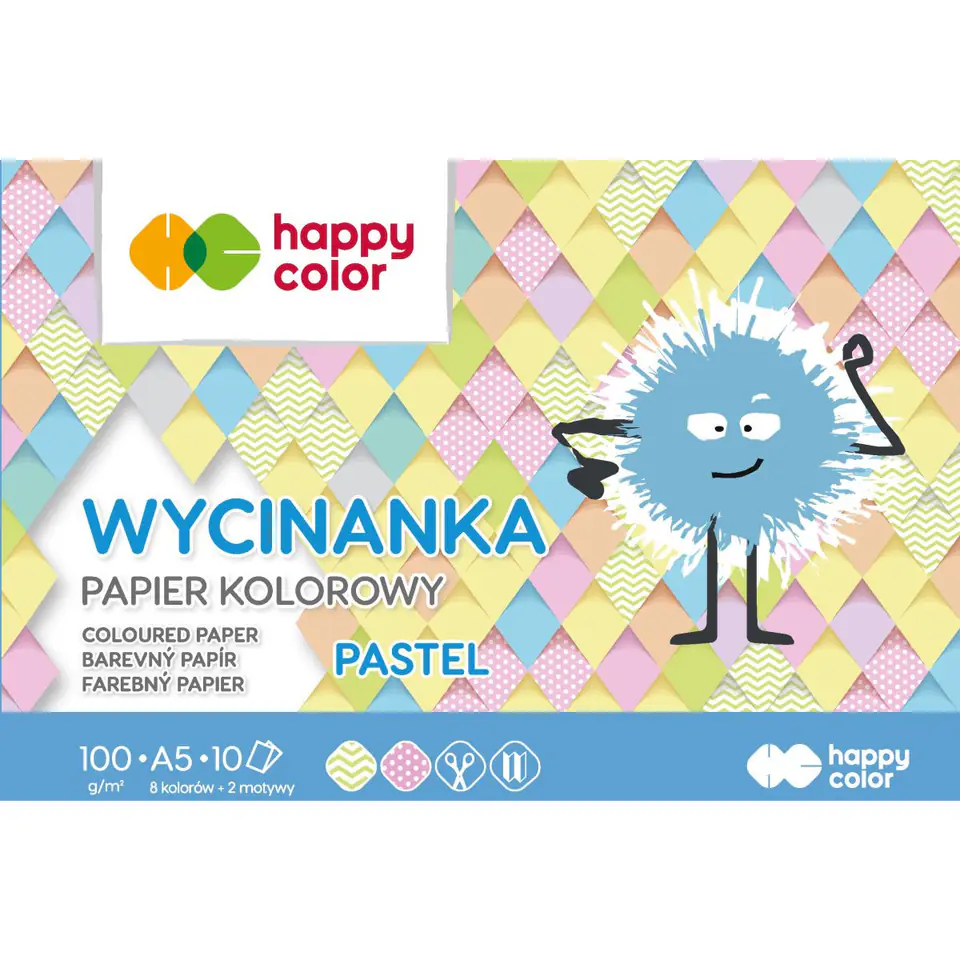 ⁨Blok wycinanka A5 10k 100g PASTEL HA 3710 1520-PA10 HAPPY COLOR⁩ w sklepie Wasserman.eu