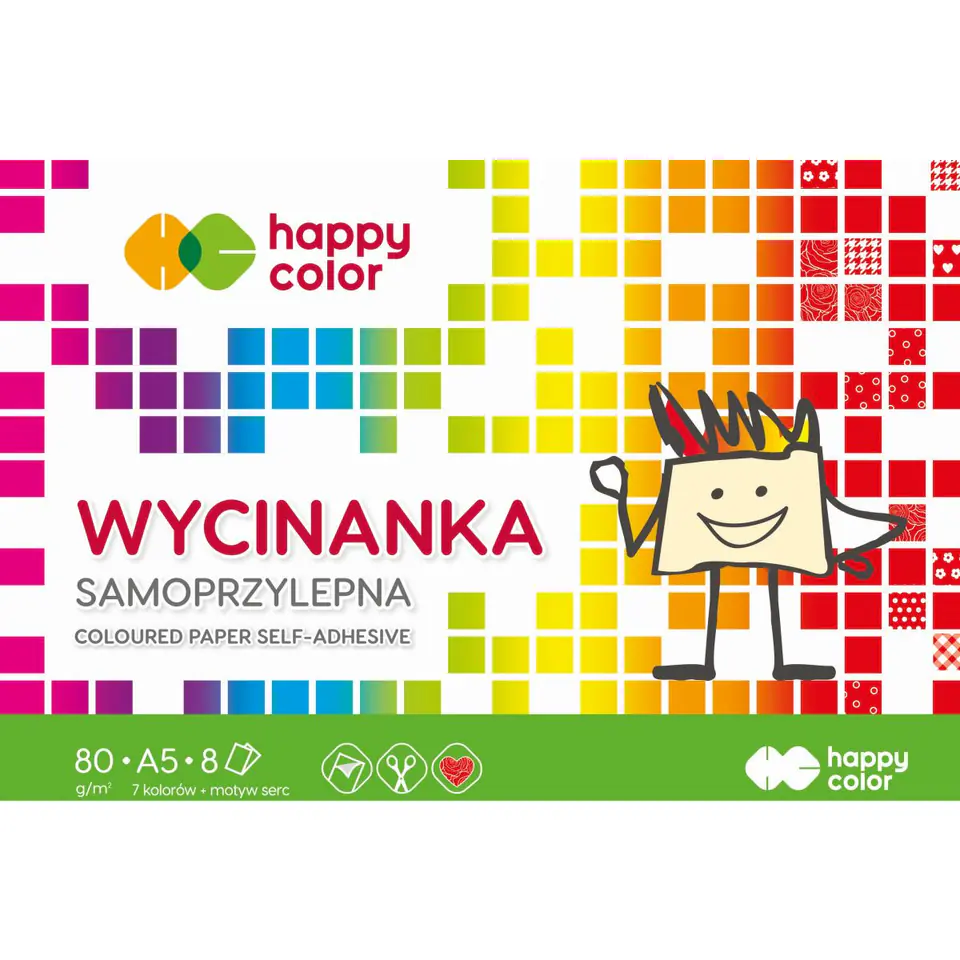 ⁨Blok wycinanka samoprzylepny A5 8k 100g HA 3710 1520-S8 HAPPY COLOR⁩ w sklepie Wasserman.eu