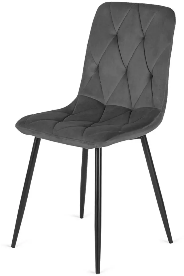 ⁨Krzesło tapicerowane BORGO VELVET DARK GREY⁩ w sklepie Wasserman.eu