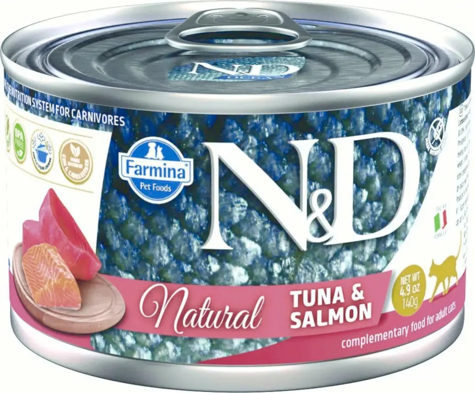 ⁨FARMINA N&D Cat Natural Tuna&Salmon - wet cat food - 140 g⁩ at Wasserman.eu