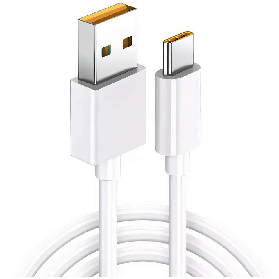 ⁨Kabel Oppo DL136 Supervooc Super Szybki USB do USB-C Type C 65W 1m przewód Biały⁩ w sklepie Wasserman.eu