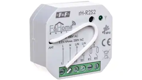 ⁨FiHome Radio Przekaźnik dwukanałowy z podwójnym nadajnikiem rH-R2S2⁩ w sklepie Wasserman.eu