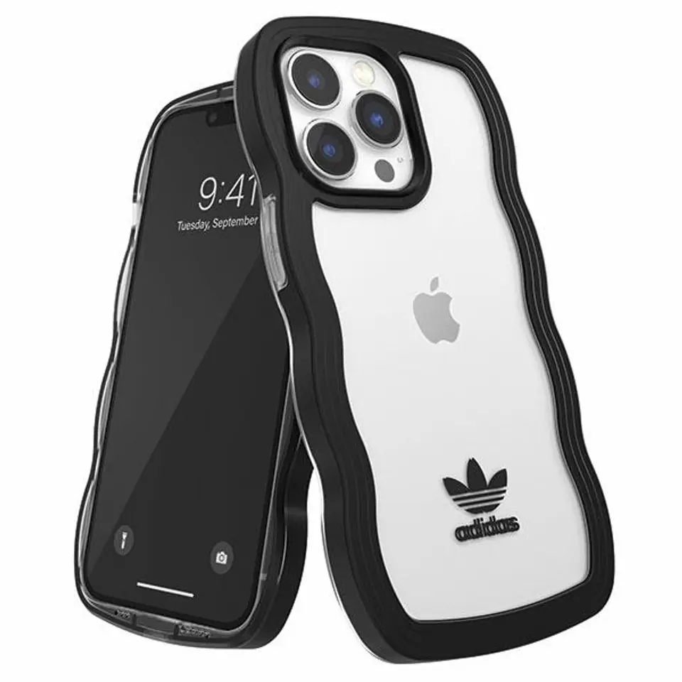 ⁨Adidas OR Wavy Case iPhone 13 Pro /13 6,1" czarny-przezroczysty/black-transparent 51900⁩ w sklepie Wasserman.eu