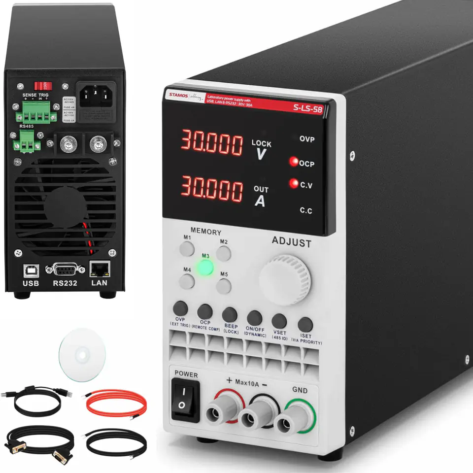 Zasilacz laboratoryjny serwisowy 0-30 V 0-30 A 300 W USB LAN RS232 w sklepie Wasserman.eu