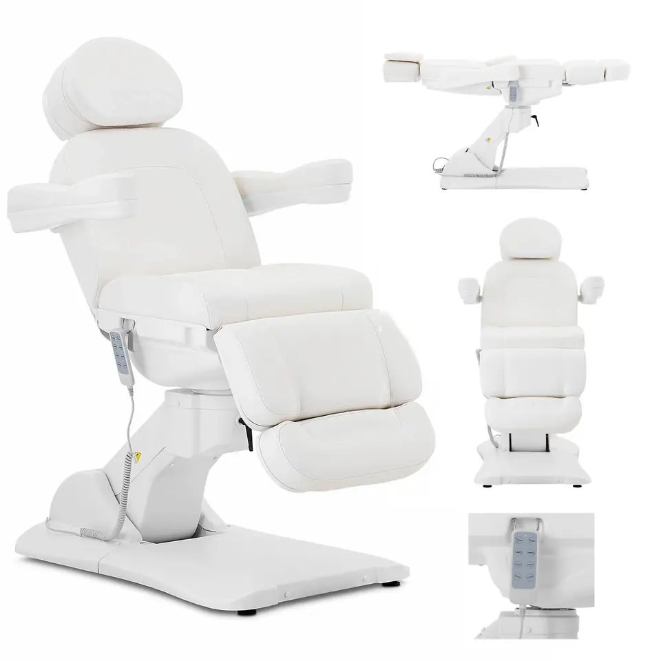 ⁨Fotel kosmetyczny do tatuażu masażu spa elektryczny GENOA - biały⁩ w sklepie Wasserman.eu