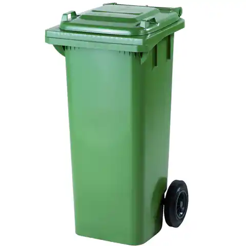 ⁨Pojemnik kosz kubeł na odpady śmieci EUROPLAST 80L zielony⁩ w sklepie Wasserman.eu