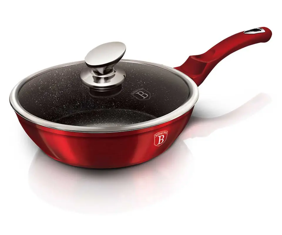 ⁨GRANITE FRYING PAN 24cm BERLINGER HAUS RED METALLIC LINE BH-1259⁩ at Wasserman.eu