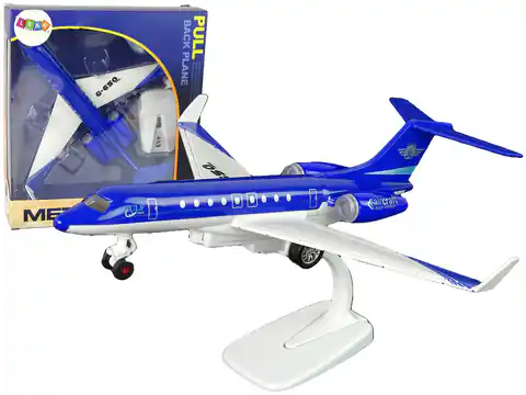 ⁨Samolot Pasażerski G-650 Napęd Dźwięk Światła Metalowy Niebieski⁩ w sklepie Wasserman.eu