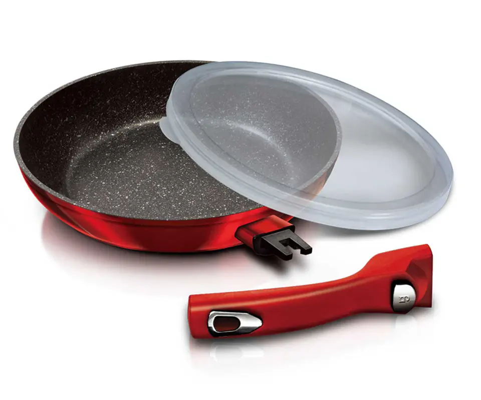 GRANITE FRYING PAN 28cm BERLINGER HAUS BURGUNDY BH-1946 at Wasserman.eu