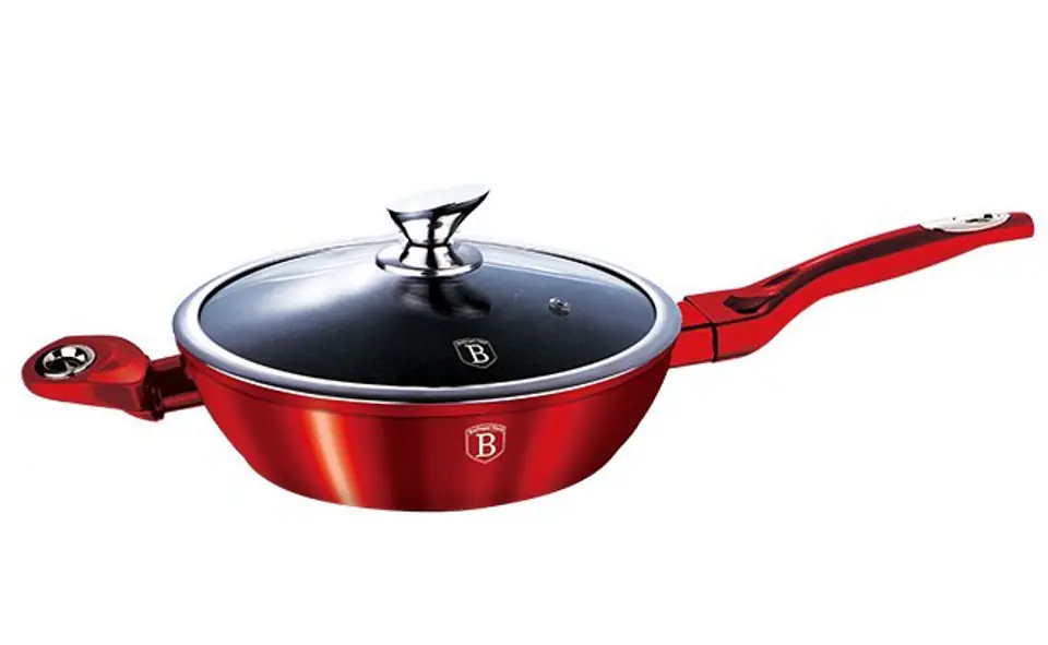 ⁨GRANITE FRYING PAN 28cm BERLINGER HAUS RED METALLIC LINE BH-1260⁩ at Wasserman.eu