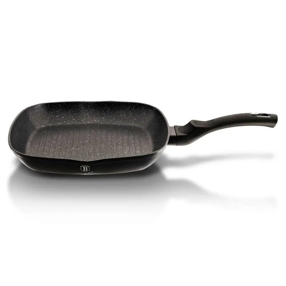 GRILL GRANITE FRYING PAN 28 cm BERLINGER HAUS BH-1846 BLACK SILVER at Wasserman.eu