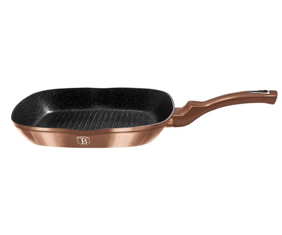 ⁨PATELNIA GRANITOWA GRILLOWA 28 cm BERLINGER HAUS BH-1889 ROSE GOLD NOIR⁩ w sklepie Wasserman.eu