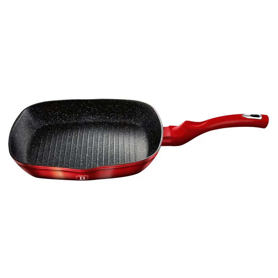 GRILLED GRANITE FRYING PAN 28cm BERLINGER HAUS RED METALLIC LINE BH-1271 at Wasserman.eu