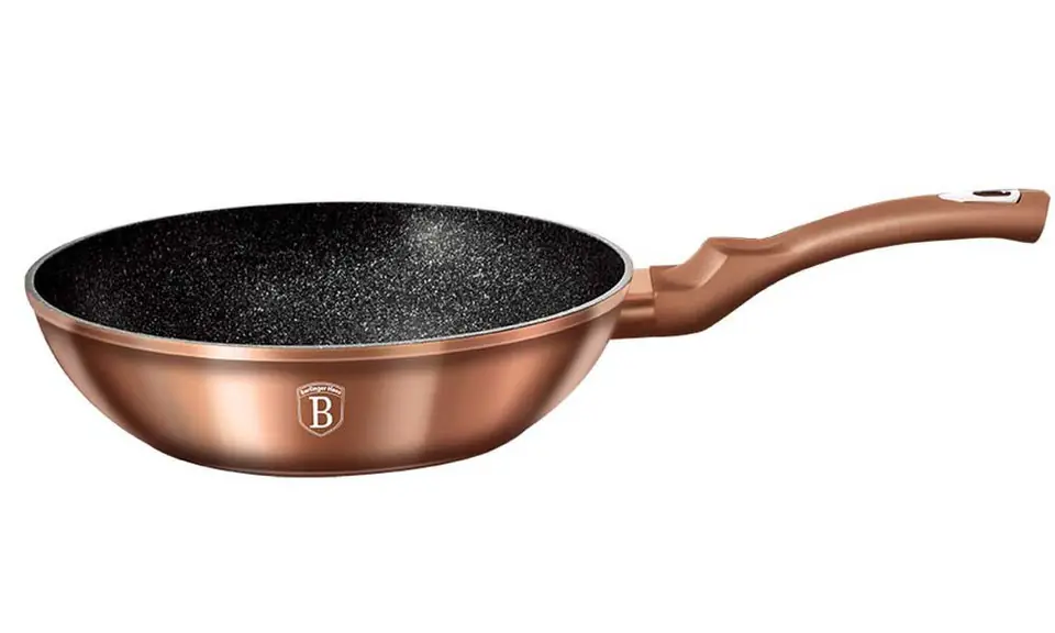 ⁨GRANITE FRYING PAN WOK 28cm BERLINGER HAUS ROSE GOLD BH-1512⁩ at Wasserman.eu