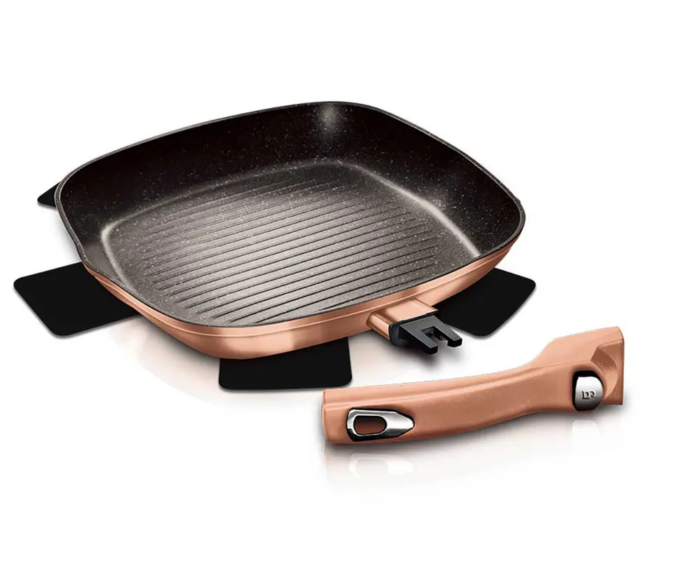 ⁨GRILL PAN 28cm BERLINGER HAUS ROSE GOLD BH-1950⁩ at Wasserman.eu