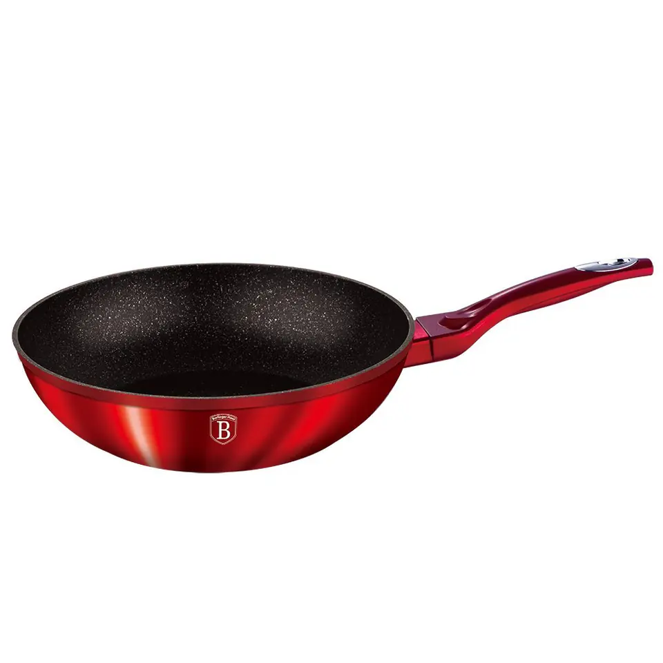 ⁨GRANITE WOK 28cm BERLINGER HAUS RED METALLIC LINE BH-1267⁩ at Wasserman.eu