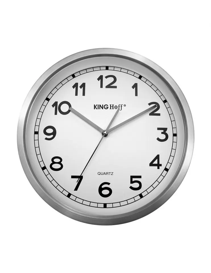 ZEGAR ŚCIENNY STALOWY 30cm MECHANIZM PŁYNĄCY KH-5025 w sklepie Wasserman.eu