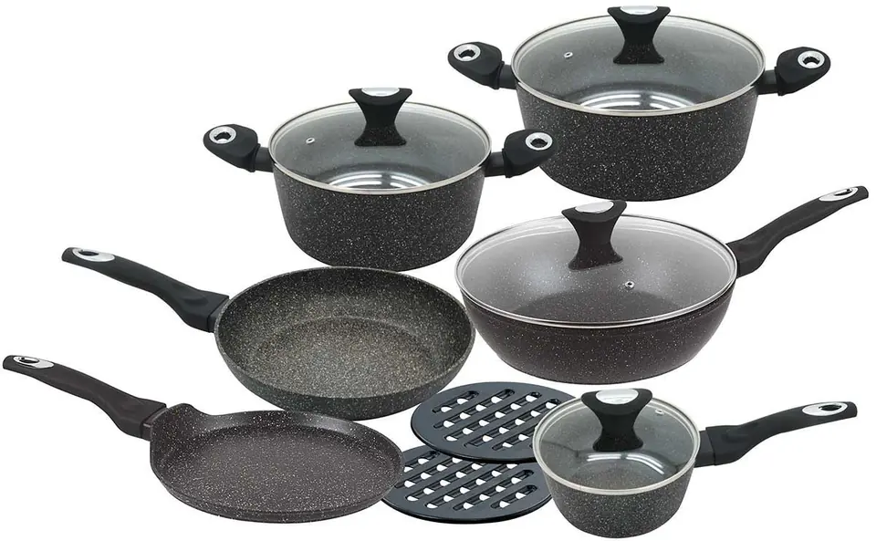 SET OF 12 ELEM. GRANITE POTS KLAUSBERG KB-7201 at Wasserman.eu