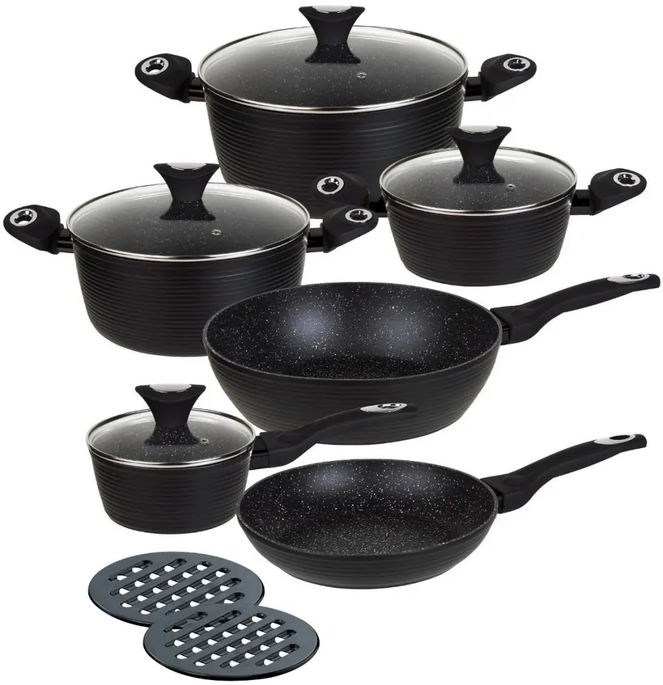 SET OF 12 ELEM. GRANITE POTS KLAUSBERG KB-7244 at Wasserman.eu