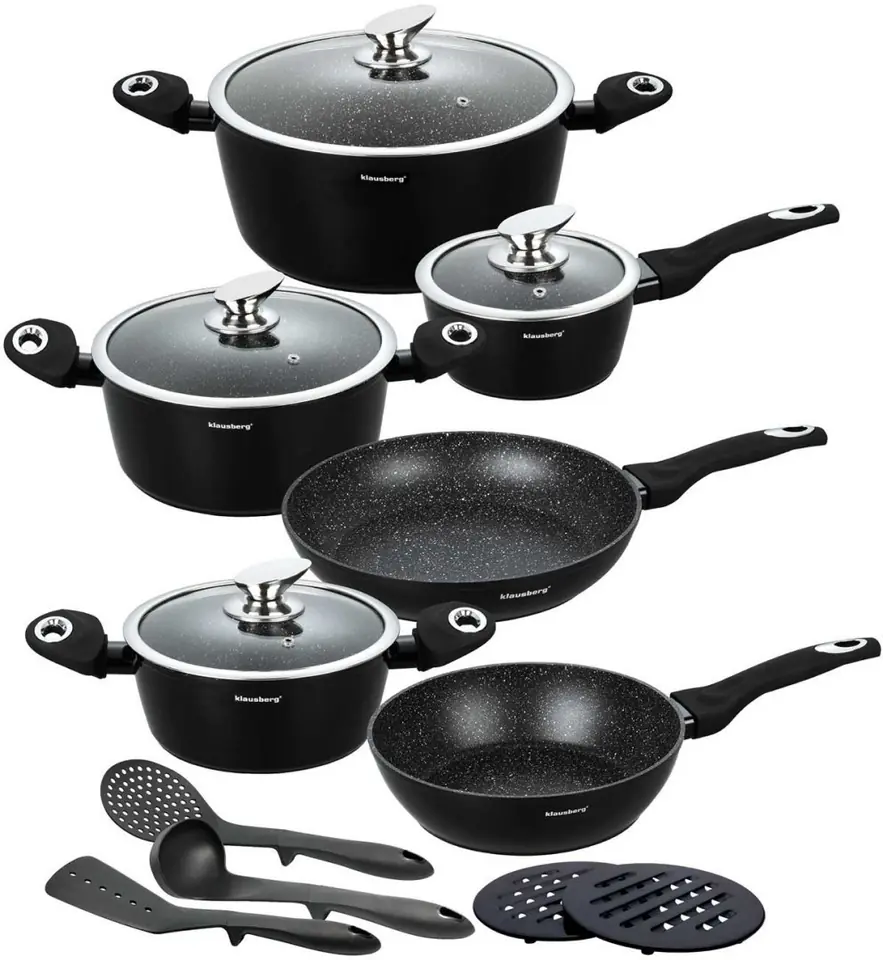 SET OF 15 ELEM. GRANITE POTS KLAUSBERG KB-7322 at Wasserman.eu