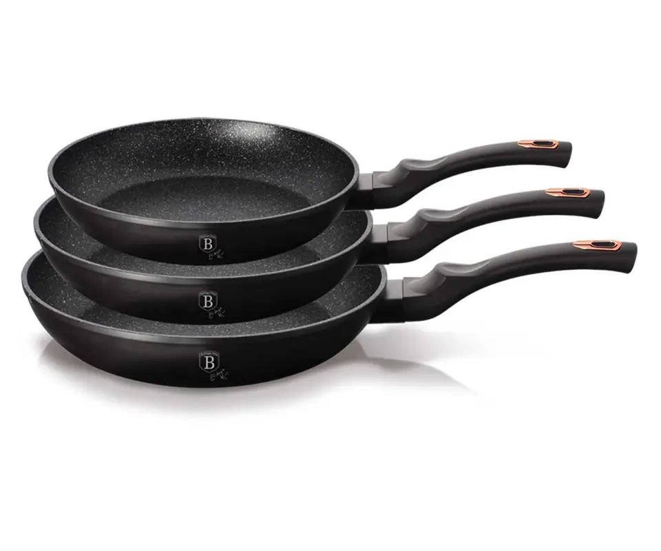 SET OF 3 GRANITE PANS BERLINGERHAUS BLACK ROSE BH-6158 at Wasserman.eu