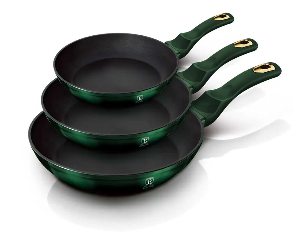 ⁨SET OF 3 TITANIUM PANS BERLINGERHAUS BH-6168 EMERALD⁩ at Wasserman.eu