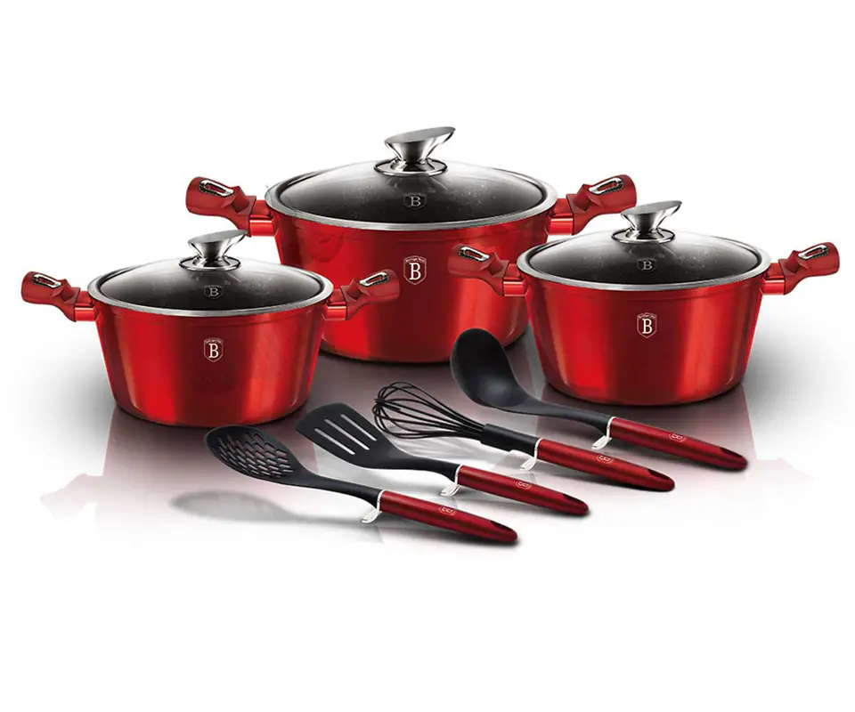 ⁨COOKWARE SET BERLINGERHAUS BH-6150 BURGUNDY⁩ at Wasserman.eu