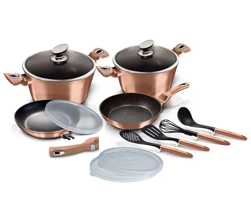 SET OF GRANITE POTS BERLINGER HAUS BH-7058 ROSE GOLD 13 ELEM. at Wasserman.eu
