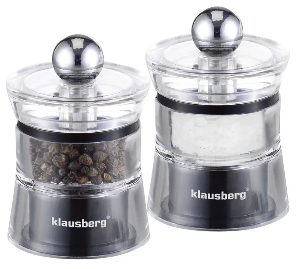 Electronic salt/pepper mill, black Klausberg - KB-7434