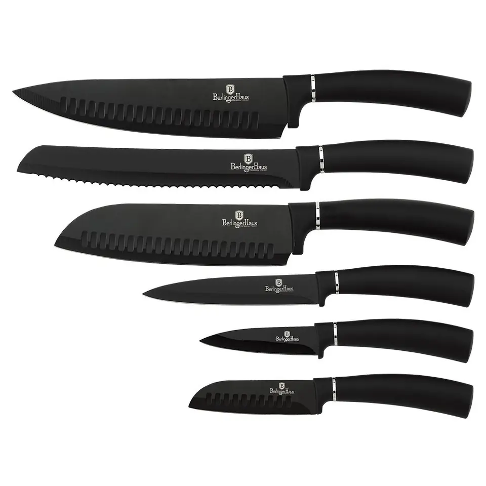 ⁨KNIFE SET BERLINGER HAUS BH-2383 BLACK SILVER⁩ at Wasserman.eu