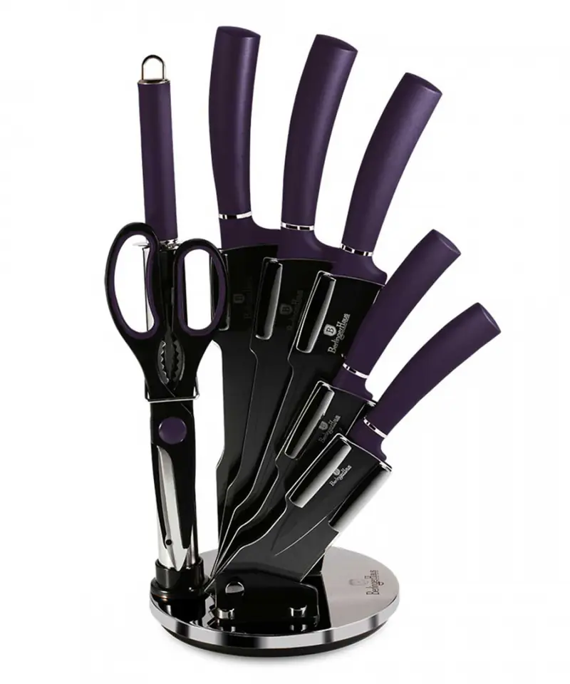 ⁨KNIFE SET BERLINGER HAUS BH-2560 PURPLE IN STAND⁩ at Wasserman.eu