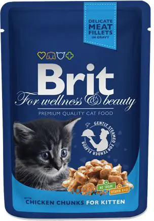 ⁨BRIT POUCHES KITTEN CHICKEN & CHUNKS 100 g⁩ w sklepie Wasserman.eu