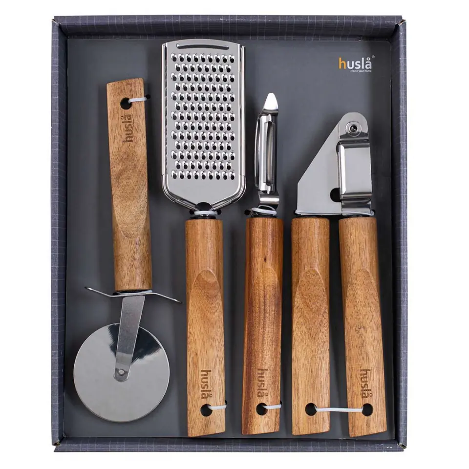 ⁨SET OF HUSLA KITCHEN UTENSILS WOOD 4 ELEMENTS⁩ at Wasserman.eu