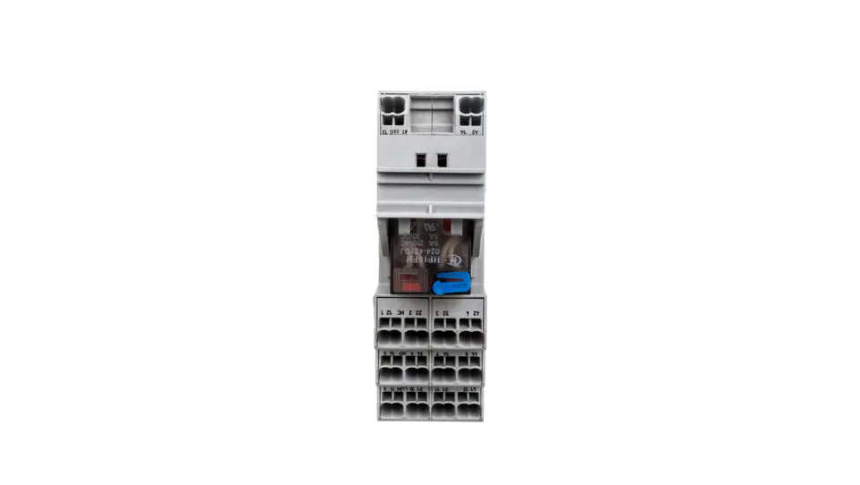 ⁨Przekaźnik przemysłowy 4P 5A 24V DC na podstawce AgCe 858-304⁩ w sklepie Wasserman.eu