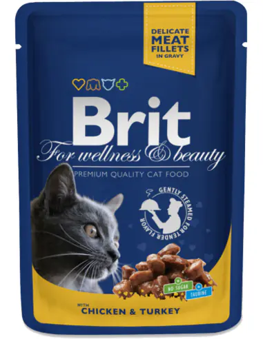 ⁨BRIT POUCHES CHICKEN & TURKEY 100 g⁩ at Wasserman.eu