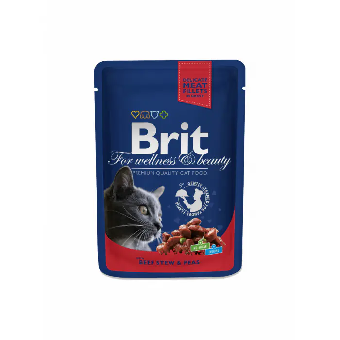 ⁨BRIT POUCHES BEEF STEW & PEAS 100 g⁩ at Wasserman.eu