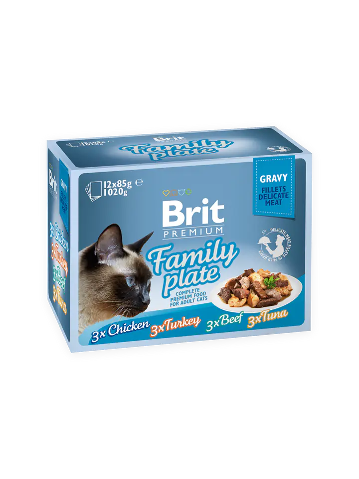 ⁨BRIT POUCHES FAMILY PLATE (12x100g) 1.2 kg⁩ at Wasserman.eu