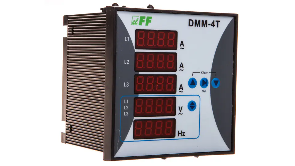 ⁨Miernik parametrów sieci 3-fazowy 12-400V AC 1-9000/5A 10-100Hz cyfrowy tablicowy 96x96mm DMM-4T⁩ w sklepie Wasserman.eu