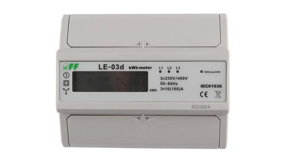 Electricity meter 3-phase 100A 230/400V with LCD display MID LE-03D at Wasserman.eu